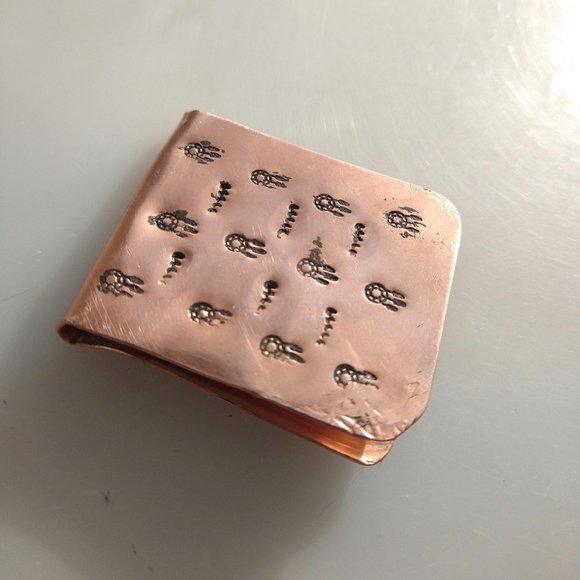 Solid Copper Money Clip Dream Catcher Handmade Rustic Stamped Southwestern - Picture 4 of 11